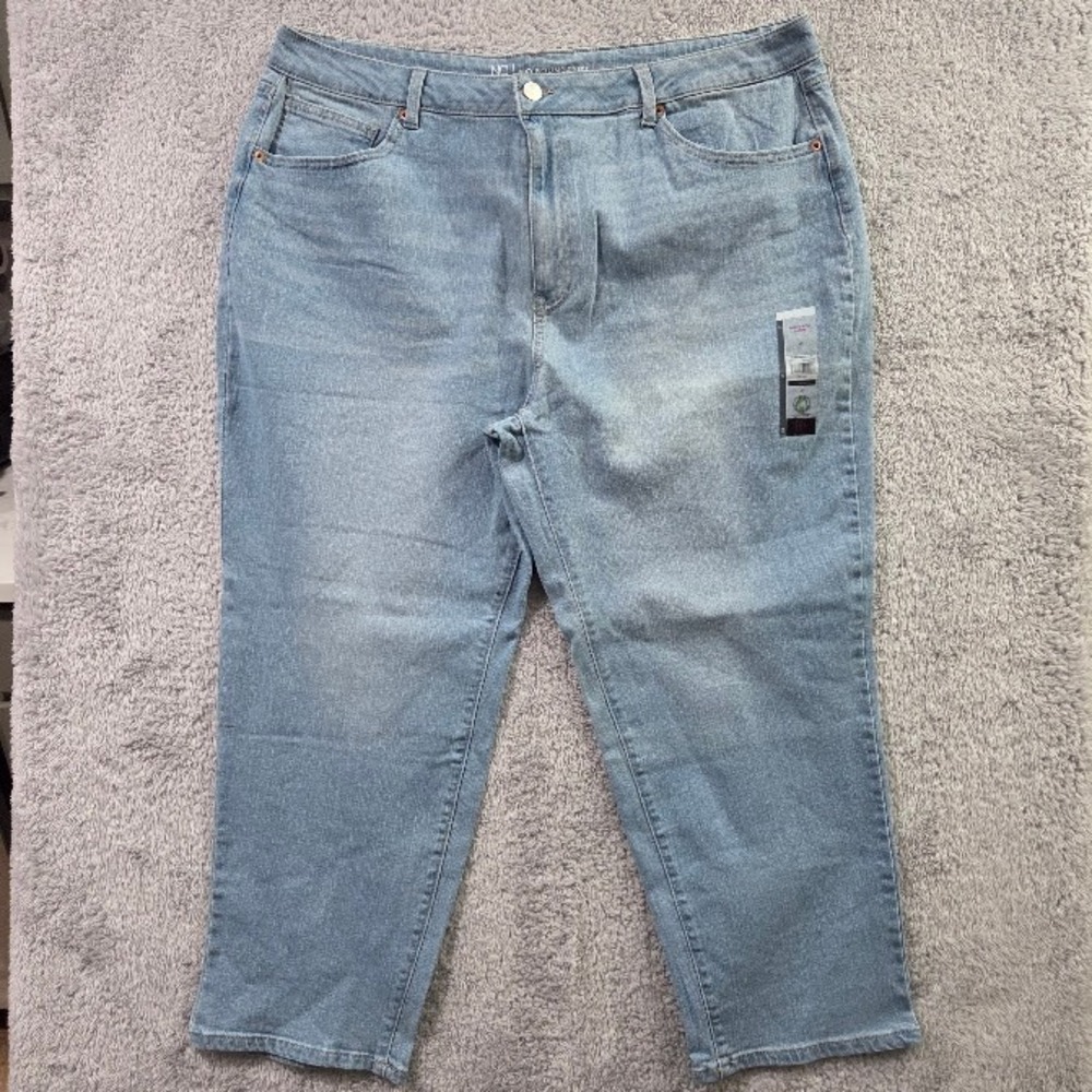 No Boundaries Mom Jeans Women Size 21 Light Wash High Rise Stretch Denim NWT